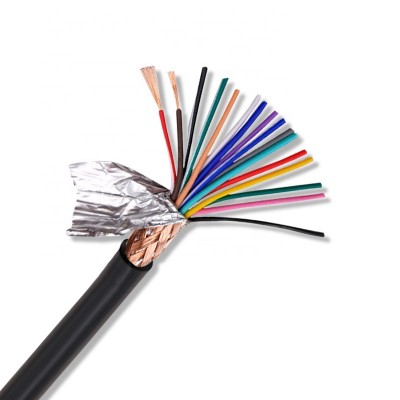 电缆16芯0.3MM编织144网无氧铜Pvc绝缘屏蔽线，用于抗干扰电缆连接